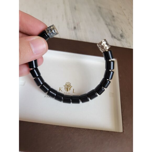 Karma luck black onyx bracelet open unisex accessory protection peace - Picture 3 of 7